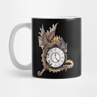 The Steam-Powered Dragon With Gray Head - Steampunk Fantasy Art Mug